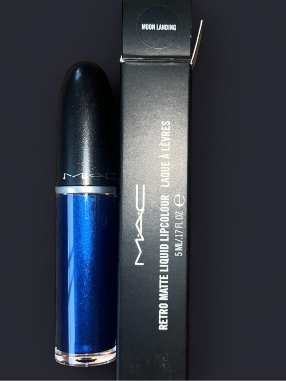 MAC Retro Matte Liquid Lipcolour — Moon Landing (Shimmering Royal Blue)